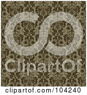 Royalty Free RF Clipart Illustration Of A Brown Background Pattern Of Floral Designs
