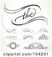 Royalty Free RF Clipart Illustration Of A Digital Collage Of The End Swirls And Designs