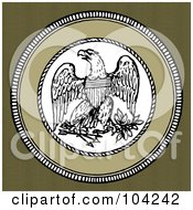 Royalty Free RF Clipart Illustration Of A Shield And Eagle Seal by BestVector