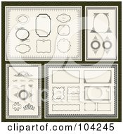 Royalty Free RF Clipart Illustration Of A Digital Collage Of Ornate Frames On Green