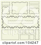 Poster, Art Print Of Digital Collage Of Ornate Floral Frames On Beige