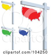 Digital Collage Of Colorful Usa For Sale Signs