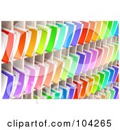 Poster, Art Print Of Wall Of Colorful 3d Folders And Documents Organized And Archived In Shelves