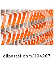 Poster, Art Print Of Wall Of Orange 3d Folders And Documents Organized And Archived In Shelves