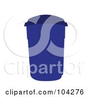 Royalty Free RF Clipart Illustration Of A Blue Trash Can