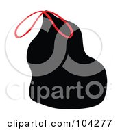 Royalty Free RF Clipart Illustration Of A Black Trash Bag With Red Tie Handles