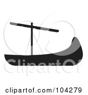 Royalty Free RF Clipart Illustration Of A Silhouetted Black Ship