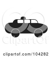 Royalty Free RF Clipart Illustration Of A Silhouetted Black Taxi