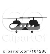 Royalty Free RF Clipart Illustration Of A Silhouetted Black Helicopter