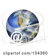 Poster, Art Print Of Email Symbol And Transparent Envelope By A 3d Globe