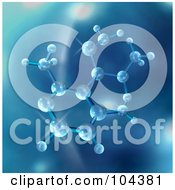 Poster, Art Print Of 3d Blue Molecule Background