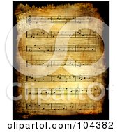 Poster, Art Print Of Grungy Antique Sheet Music Background