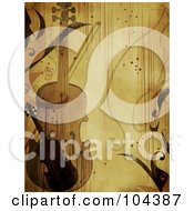 Poster, Art Print Of Grungy Violin Background With Vines