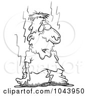 Poster, Art Print Of Cartoon Black And White Outline Design Of A Hot Man Melting