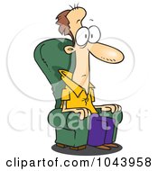 Cartoon Mesmerized Man Sitting In A Chair