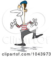 Royalty Free RF Clip Art Illustration Of A Cartoon Performing Mime