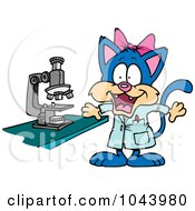 Royalty Free RF Clip Art Illustration Of A Cartoon Cat Scientist