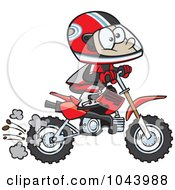 Cartoon Boy Riding A Dirt Bike