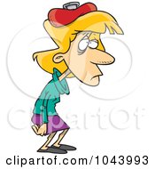 Royalty Free RF Clip Art Illustration Of A Cartoon Businesswoman With A Migraine And Ice Pack