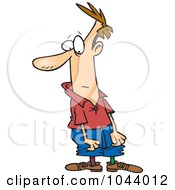 Royalty Free RF Clip Art Illustration Of A Cartoon Man Wearing Mismatched Socks