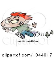 Poster, Art Print Of Cartoon Running Mischievous Boy