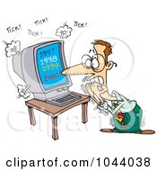 Royalty Free RF Clip Art Illustration Of A Cartoon Man Freaking Out Over The New Millennium