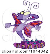 Royalty Free RF Clip Art Illustration Of A Cartoon Butterfly Emerging From A Cocoon