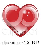 Royalty Free RF Clip Art Illustration Of A Shiny Red Valentines Day Heart