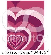 Poster, Art Print Of Sparkling Pink Mosaic Heart Over A Retro Heart Pattern Background
