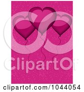 Poster, Art Print Of Shiny Pink Heart Balloons Over Pink