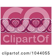 Poster, Art Print Of Pink Retro Heart Border Over Pink