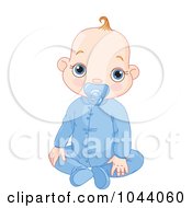 Poster, Art Print Of Baby Boy With A Pacifier