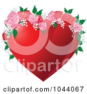 Poster, Art Print Of Red Heart With Pink And Red Roses