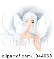 Poster, Art Print Of White Haired Winter Fairy Holding A Snowflake