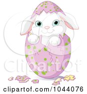 Royalty Free RF Clip Art Illustration Of A Baby Easter Bunny In An Egg