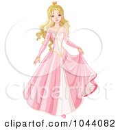 Poster, Art Print Of Beautiful Blond Princess In A Pink Dress