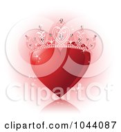 Sparkly Red Heart With A Princess Crown