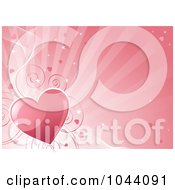 Poster, Art Print Of Pink Heart Swirl And Ray Valentines Day Background