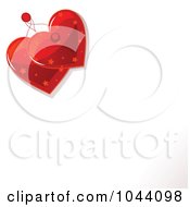 Poster, Art Print Of Two Starry Red Heart Tags Over A White Piece Of Paper