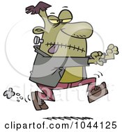 Royalty Free RF Clip Art Illustration Of A Cartoon Frankenstein Chasing by toonaday