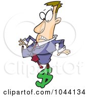 Royalty Free RF Clip Art Illustration Of A Cartoon Businessman Balancing On A Dollar Symbol