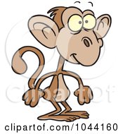Royalty Free RF Clip Art Illustration Of A Cartoon Standing Monkey by toonaday