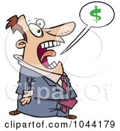 Poster, Art Print Of Cartoon Businessman Shouting About Money