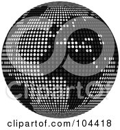 Royalty Free RF Clipart Illustration Of A Black Sparkly Disco Ball Globe