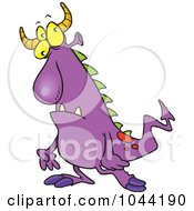 Royalty Free RF Clip Art Illustration Of A Cartoon Confused Monster