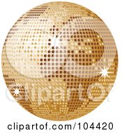 Poster, Art Print Of Golden Sparkly Disco Ball Globe