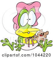 Royalty Free RF Clip Art Illustration Of A Cartoon Frog Baby
