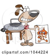 Poster, Art Print Of Cartoon Dog Holding A Fax Of A Cat