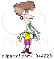 Royalty Free RF Clip Art Illustration Of A Cartoon Woman With A Frog In Her Throat
