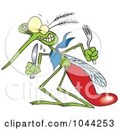 Royalty Free RF Clip Art Illustration Of A Cartoon Hungry Mosquito by toonaday